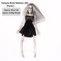 Décoration d'Halloween squelette de mariée vampire avec robe noire et voile, 40cm - Style Mariée Vampire