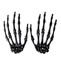 Paire de mains de squelette noires réalistes pour décorations Halloween et accessoires horreur. - Main de squelette noire / Une Paire / Noir
