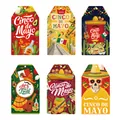 Set di sei etichette regalo colorate a tema Cinco de Mayo con motivi messicani tradizionali - Stile 3 (JJ0493) / Set da 60 Pezzi