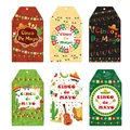 Vista dettagliata di sei etichette regalo festive messicane per la festa del Cinco De Mayo. - Stile 4 (JJ0494) / Set da 60 Pezzi