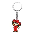 Cartoon skeleton keychain with red sombrero and suit, Day of the Dead themed PVC charm - Skull with Red Hat Style (13)