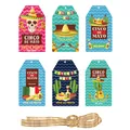 Sei etichette regalo decorative a tema Cinco de Mayo con spaghi per festa messicana - Stile 2 (JJ0492) / Set da 60 Pezzi