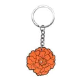 Vibrant orange marigold flower keychain for Day of the Dead celebration accessories - Orange Flower Style (16)