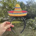 Farbenfroher mexikanischer Sombrero-Haarreif für Cinco de Mayo Party-Feierlichkeiten - Ohne Bommelbesatz