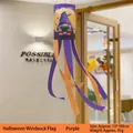 Halloween wizard gnome windsock flag in purple and orange for outdoor garden decor - Windsock Purple