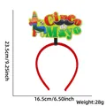 Serre-tête en feutre Cinco de Mayo avec moustache et sombrero pour fête de carnaval - Style Pinata Lettre