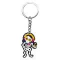 Colorful Day of the Dead skeleton figure keychain accessory made of durable PVC soft glue - Chibi Skull Style (21)