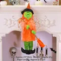 Halloween witch hanging decoration with orange outfit and black hat for garden decor - Witch Boots Mixed