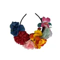 Farbenfroher mexikanischer Karneval-Blumenstirnband mit künstlichen Rosen und Orchideen - 2# Mehrfarbige Kombination