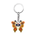 Day of the Dead themed butterfly sugar skull PVC soft rubber keychain for bags and accessories - Butterfly Skull Style (26)