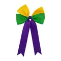 Fiocco per capelli Mardi Gras in vivaci colori viola verde e giallo per bambine - Fiocco Stile B / 1 Pezzo