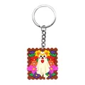 Festive Day of the Dead ghost keychain with colorful floral design in soft PVC rubber - Stamp Ghost Style (29)
