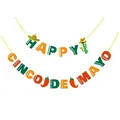 Festliches Happy Cinco de Mayo Banner mit Sombrero Kaktus Chili Party Dekorationen - Happy Cinco De Mayo Alphabet Banner