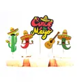 Festliche Cinco de Mayo Cupcake-Topper mit Kaktus- und Chili-Motiven für Partys - Cinco De Mayo Topper / 5-teiliges Cupcake-Topper-Set