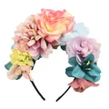 Cerchietto con rose finte colorate per feste di festival, costumi e servizi fotografici. - Rosa