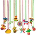Colorful Cinco de Mayo party bead necklaces with Mexican theme pendants for kids - 12-Piece Set Style 1 / 12 Pieces