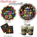 Σετ σερβίτσια Cinco de Mayo με χάρτινα πιάτα, ποτήρια και τυπωμένες χαρτοπετσέτες - Σετ 4 τεμαχίων / Για 10 άτομα