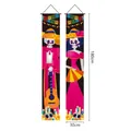 Mexican Day of the Dead porch banners with skeleton figures, pink theme, size 180x30cm - 2-Piece Set (GWSJDL-13)