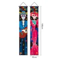 Festive Day of the Dead skeleton couple porch banners for Halloween party decorations - 2-Piece Set (GWSJDL-15)