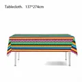 Mexican fiesta style colorful striped tablecloth for Cinco de Mayo party decoration - Cinco De Mayo Tablecloth (137x274cm)