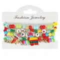 Détail d'un ensemble de bracelets en perles Cinco de Mayo avec breloques chili et pinata - Style Fiesta Mexicaine 2 (HY-3006-2)