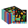 Serviettes de fête mexicaines Cinco de Mayo avec cactus et piñata sur fond noir. - Paquet de 20
