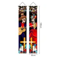 Halloween Day of the Dead banner set with skeleton guitar and dancer design - 2-Piece Set (GWSJDL-21)