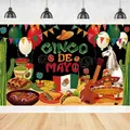 Festlicher Cinco de Mayo Party-Hintergrund mit Tacos, Kakteen und Gitarrendekoration. - a003 / Food Taco Stil (a003)