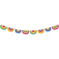 Vue détaillée d'une guirlande en papier multicolore pour la décoration de fête mexicaine Fiesta. - Style Plissé Semi-Circulaire