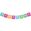 Vue détaillée de la guirlande mexicaine colorée pour la fête du Cinco de Mayo. - Style Creux Carré