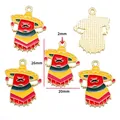 Gros plan de breloques en émail de piment mexicain avec des mesures 26x20mm - Piment C / 26x20mm