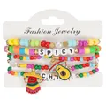 Colorful Cinco de Mayo beaded bracelet set featuring spicy chili and avocado charms. - Mexican Fiesta Style 5 (HY-3006-5)