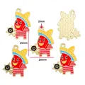 Detail view of Mexican chili pendants with 25mm, 20mm and 2mm dimension markers - Chili Person