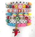 Détail de bracelets colorés sur le thème de la Fiesta mexicaine avec un piment - Style Piment Ensemble 2