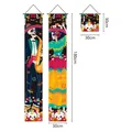 Traditional 3-piece Day of the Dead skeleton banner set with clear measurement labels - 3-Piece Couplet Set (GWSJDL-6)