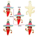Detailed view of Mexican fiesta enamel chili charms with 29mm x 18mm size measurements - Chili Pepper L