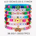 Close-up of Cinco de Mayo bracelet set with colorful clay beads and festive charms. - Mexican Style Bracelet Set (240852-1)