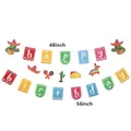 Detaillierte Ansicht der bunten mexikanischen Geburtstagsbanner in 48 und 56 Zoll - Mexikanisches Banner-Set