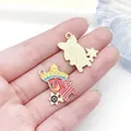 Kleurrijke emaille chilipeper bedel met sombrero voor Mexicaanse DIY sieraden fiesta - Morgenster Chili Stijl (23090) / 1 Stuk (25x20mm) / Rood
