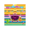 Servilleta de fiesta mexicana vibrante con hombre de dibujos animados en sombrero y texto - Servilleta Mexicana (16 Piezas/Paquete)