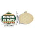 Pendentif en émail Cinco De Mayo pour bracelets et porte-clés DIY - Style Boîte de Dialogue (A6-482) / 1 Pièce/Paquet (22*25mm)