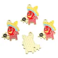 Mexikanische Chili-Emaille-Anhänger mit Sombrero für kreative DIY-Schmuckherstellung - Nr. 3 Chili / 1 Stück (19x24mm)