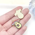 Cute cartoon avocado pendant with Mexican sombrero and maracas for DIY bracelet making - Hat Avocado Style (23092) / 1 Piece (24x20mm) / Yellow