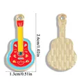 Mexican style colorful guitar alloy charm for DIY jewelry making, 2.6cm x 1.3cm size - Mexican Guitar Style (A6-484)