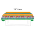 Mantel desechable de fiesta mexicana vibrante para decoración de Cinco de Mayo, 137x274cm - Mantel Mexicano 137*274cm