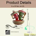 Décoration en acrylique piment plat 2D avec base rotative 360 et chapeaux mexicains - Ornement Rotatif de Piment / Rouge et Vert