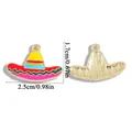Colorful Mexican sombrero enamel charm for DIY jewelry making including dimensions - Sombrero Hat Style (A6-486)
