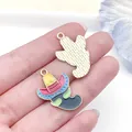 Handheld colorful Mexican chili with sombrero and gold cactus enamel charms for DIY - Hat Chili Style (23096) / 1 Piece (27x18mm) / Green