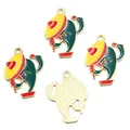 Vibrant Mexican carnival chili pepper enamel charms with hats for DIY jewelry and crafts - No.13 Chili