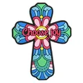 Mexikanischer Tag der Toten Kreuz-Kühlschrankmagnet aus buntem PVC mit Choose joy Text - Stil 03 - Choose joy